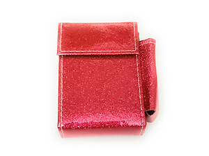 Red Kingsize Glitter Cigarette Case With Lighter Pouch