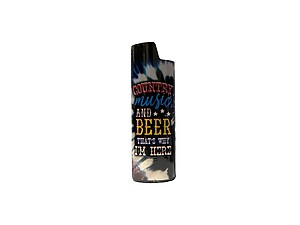 Country Music And Beer Epoxy Metal Lighter Case Cover Holder