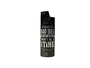 Bad Idea Epoxy Metal Lighter Case Cover Holder