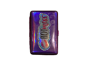 Vinyl Iridescent Design Double Sided Wallet or Cigarette Case for 100s