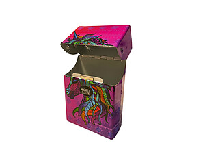Colorful & Fun Metal Printed Design Cigarette Hard Case Holder Fits Kings