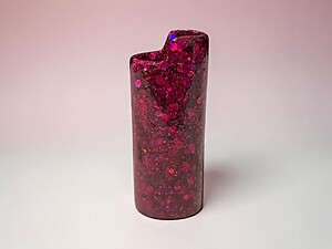 Red Glitter Shell Lighter Case Cover Holder Fits Bic Lighters