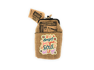 All Natural Hemp Cigarette Pouch with Snap Clasp Closure and Patch Design