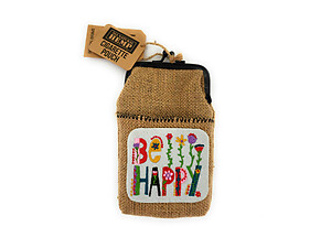 All Natural Hemp Cigarette Pouch with Snap Clasp Closure and Patch Design