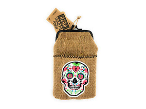 All Natural Hemp Cigarette Pouch with Snap Clasp Closure and Patch Design