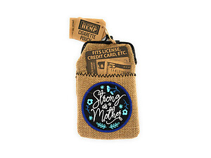 All Natural Hemp Cigarette Pouch with Snap Clasp Closure and Patch Design