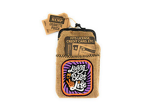 All Natural Hemp Cigarette Pouch with Snap Clasp Closure and Patch Design