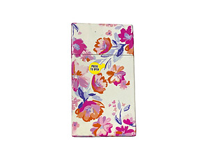 Pink Flowers Plastic Design Cigarette Hard Case Pack Holder Fits 100's