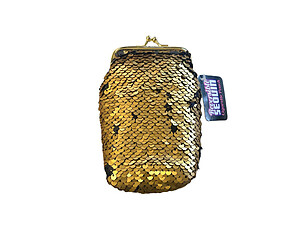 Reversible Sequin Cigarette Pouch with Lighter Pocket Inside