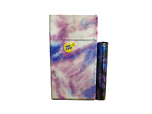 Plastic Design Cigarette Hard Case Holder Fits 100's with Metal Lighter Case