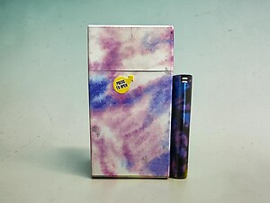 Plastic Design Cigarette Hard Case Holder Fits 100's with Metal Lighter Case