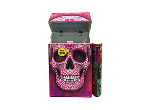 Plastic Design Cigarette Hard Case Holder Fits 100's with Metal Lighter Case