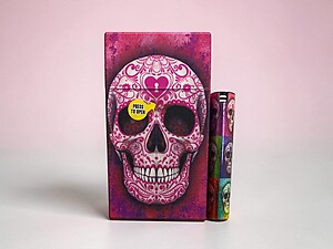 Plastic Design Cigarette Hard Case Holder Fits 100's with Metal Lighter Case