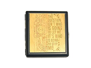 Engraved Wood Double Sided Wallet or Cigarette Case for Kings