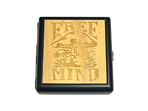 Engraved Wood Double Sided Wallet or Cigarette Case for Kings