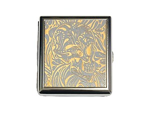 Engraved Wood Double Sided Wallet or Cigarette Case for Kings