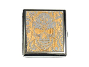 Engraved Wood Double Sided Wallet or Cigarette Case for Kings