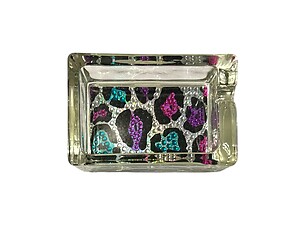 Animal Print Bling Glass Ashtray For Cigarettes & More