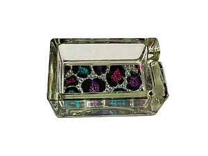 Animal Print Bling Glass Ashtray For Cigarettes & More