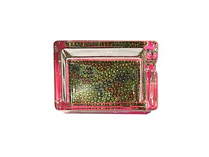 Green Swirl Bling Glass Ashtray For Cigarettes & More