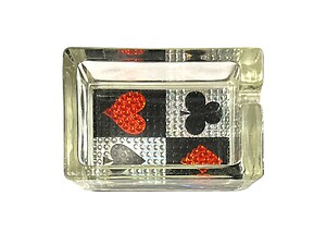 Playing Cards Bling Glass Ashtray For Cigarettes & More