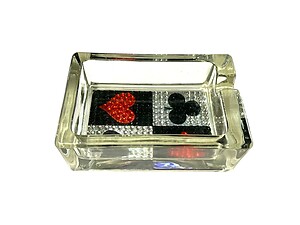 Playing Cards Bling Glass Ashtray For Cigarettes & More