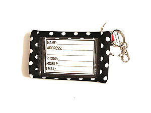 Neoprene Zippered Student ID Case with Key Ring (Black with Red)