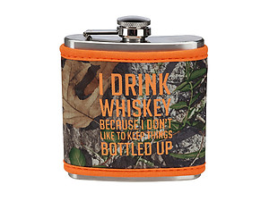 Orange Mossy Oak Coozie ~ I Drink Whiskey