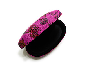 Purple Flower Pattern Hard Clamshell Eyeglass / Sunglass Case