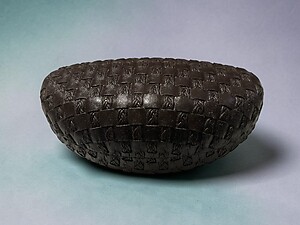 Dark Brown Woven Embossed Hard Clamshell Eyeglass / Sunglass Case