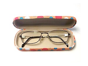 Orange Polka Dots Small Hard Sunglasses / Eyeglasses Case