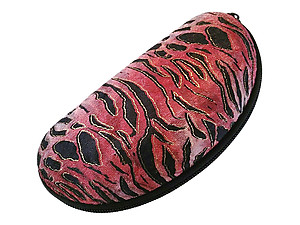 Red Tiger Print Zipper Sunglasses / Eyeglasses Case