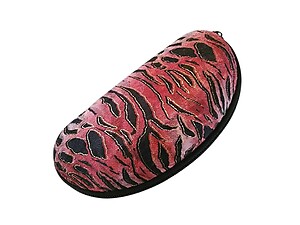 Red Tiger Print Zipper Sunglasses / Eyeglasses Case