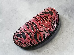 Red Tiger Print Zipper Sunglasses / Eyeglasses Case