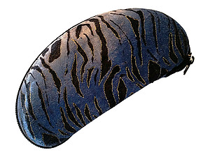 Blue Tiger Print Zipper Sunglasses / Eyeglasses Case