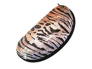 Brown Tiger Print Zipper Sunglasses / Eyeglasses Case