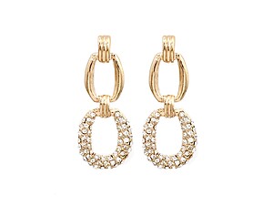 Goldtone Metal Bold Chain Drop Earrings