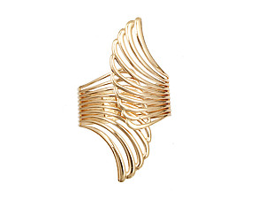 Goldtone Crossed Wing Hinge Bracelet