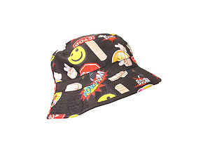 Black Emoji Stop Sign Fashion Bucket Hat