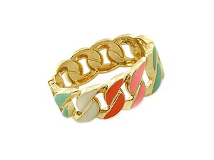 Bold Goldtone Hinge Urban Glam Metal Chain Bracelet