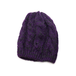 Purple Unisex Thick Winter Knit Beanie Hat Cap Headgear