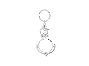 Silver Anchor Magnifying Glass Keychain