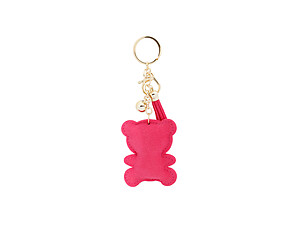 Teddy Bear Faux Suede Tassel Stuffed Pillow Key Chain Handbag Charm