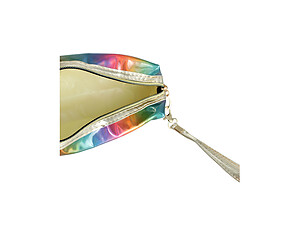 Rainbow Iridescent Rectangle Cosmetic Pouch w/ Zipper Closure