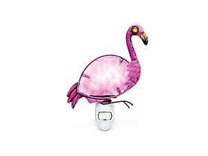 Flamingo Handcraft Art Glass and Metal Decorative Night Light