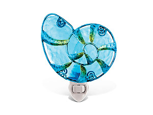 Shell Handcraft Art Glass and Metal Decorative Night Light