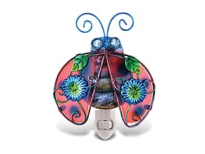 Ladybug Handcraft Art Glass and Metal Decorative Night Light
