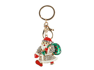 Santa Claus Hollow Textured Metal Key Chain Accessory Handbag Charm