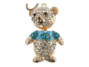 Teddy Bear Moving Parts Hollow Textured Metal Key Chain Accessory Handbag Charm