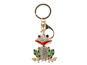 Frog Moving Parts Hollow Textured Metal Key Chain Accessory Handbag Charm